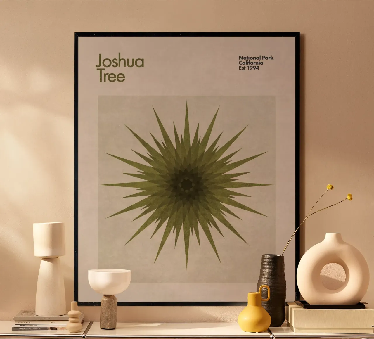 Albero di Giosuè poster con telaio in alluminio da Emel Tunaboylu