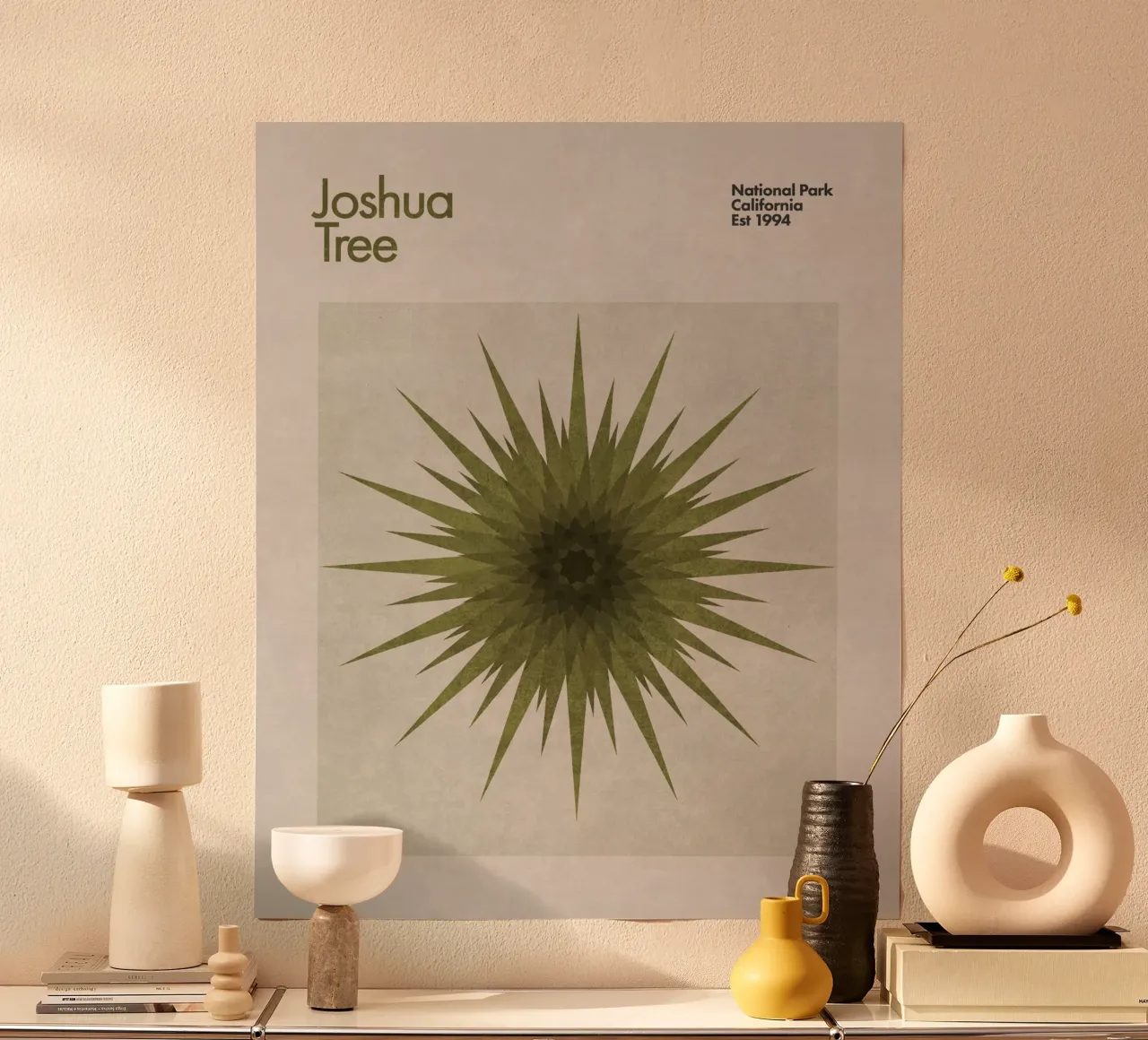 Albero di Giosuè poster con telaio in alluminio da Emel Tunaboylu