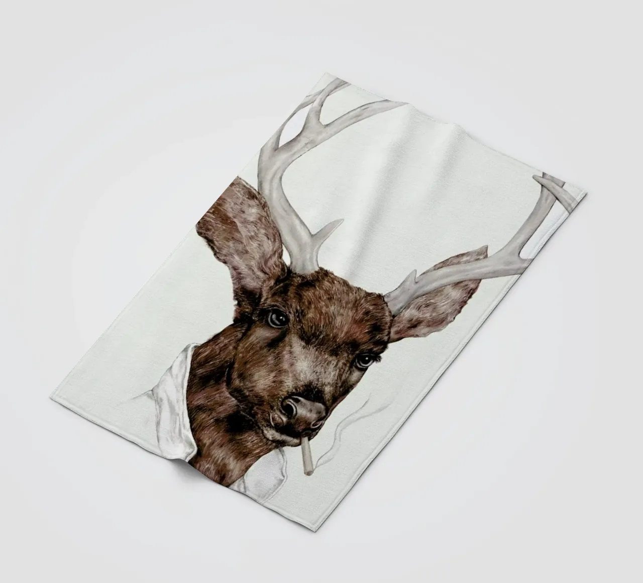 Smoking Deer fleece blanket by Animal Crew
