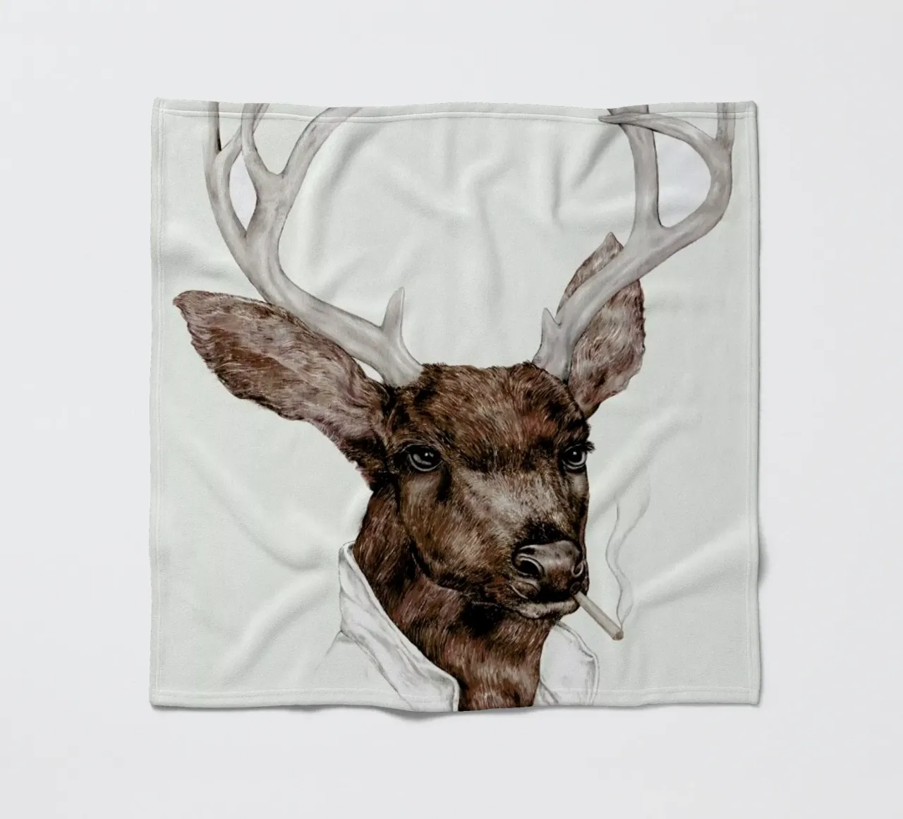 Smoking Deer fleece blanket by Animal Crew