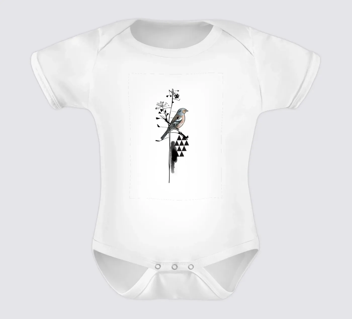 Triangle et oiseau body bébé de Sara Rosenbaum