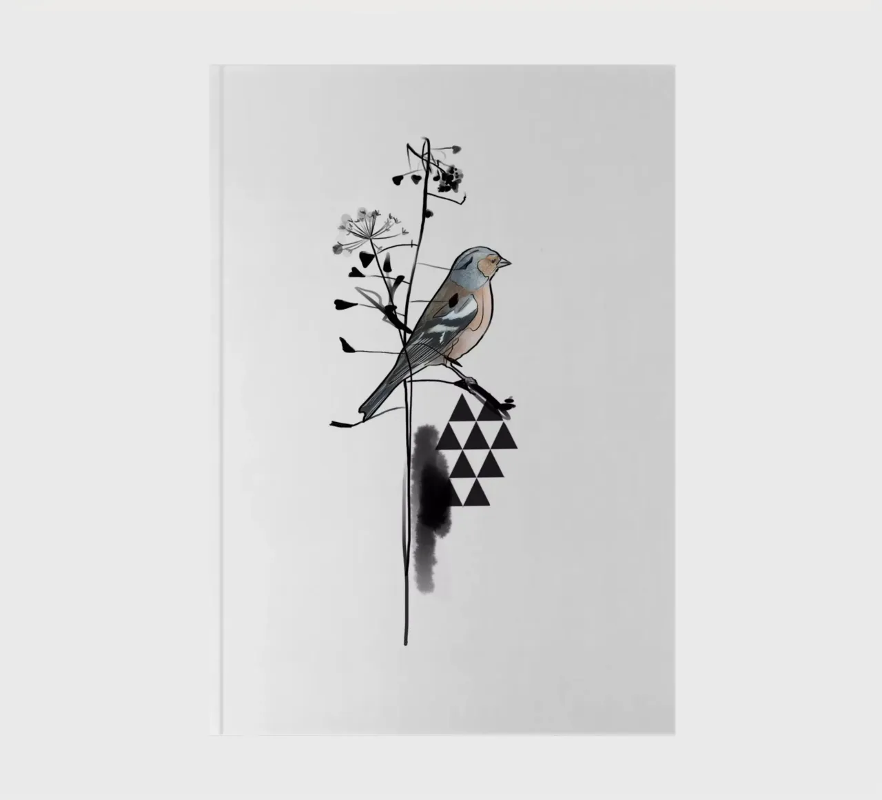 Triangle and bird notebook by SaraRosenbaum