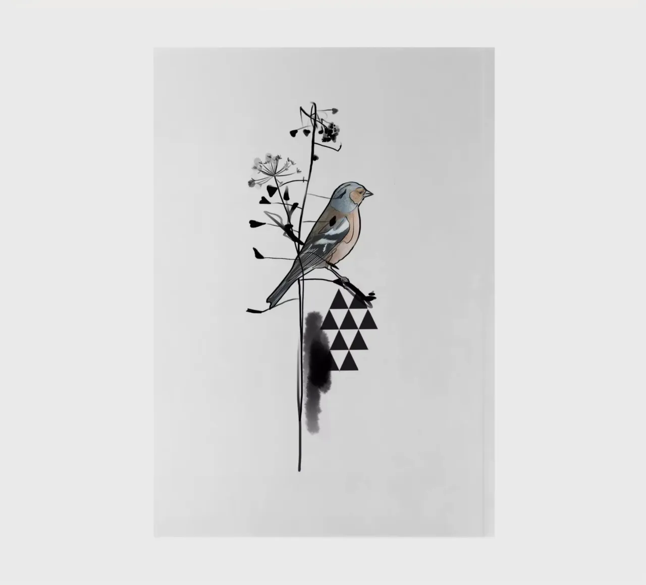 Triangle and bird notebook by SaraRosenbaum