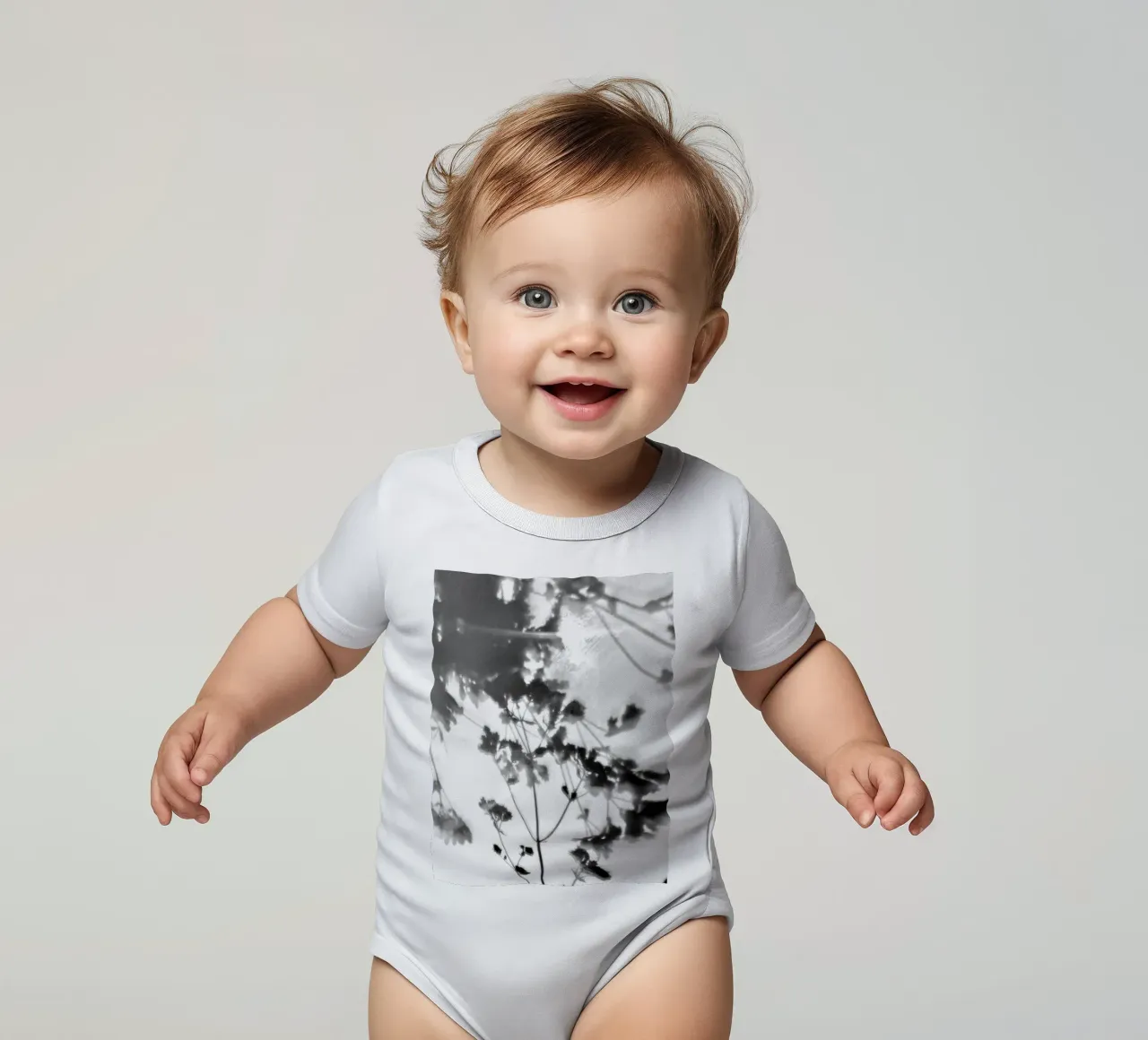 In the garden short-sleeve baby romper by SaraRosenbaum