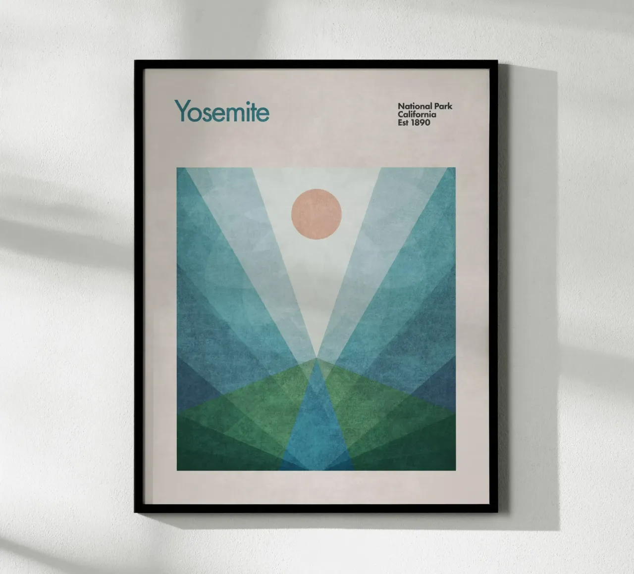 Yosemite poster con telaio in legno da Emel Tunaboylu
