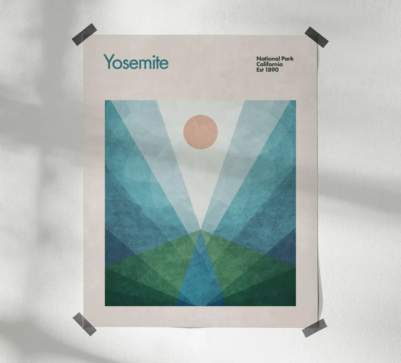 Yosemite poster con telaio in legno da Emel Tunaboylu