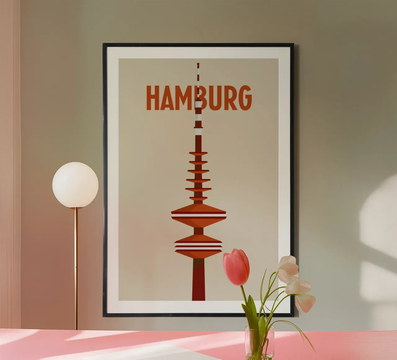 Hamburg poster con telaio in legno da Designliga Products GmbH & Co. KG