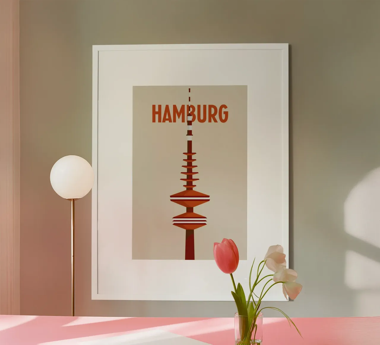Hamburg poster con telaio in legno da Designliga Products GmbH & Co. KG