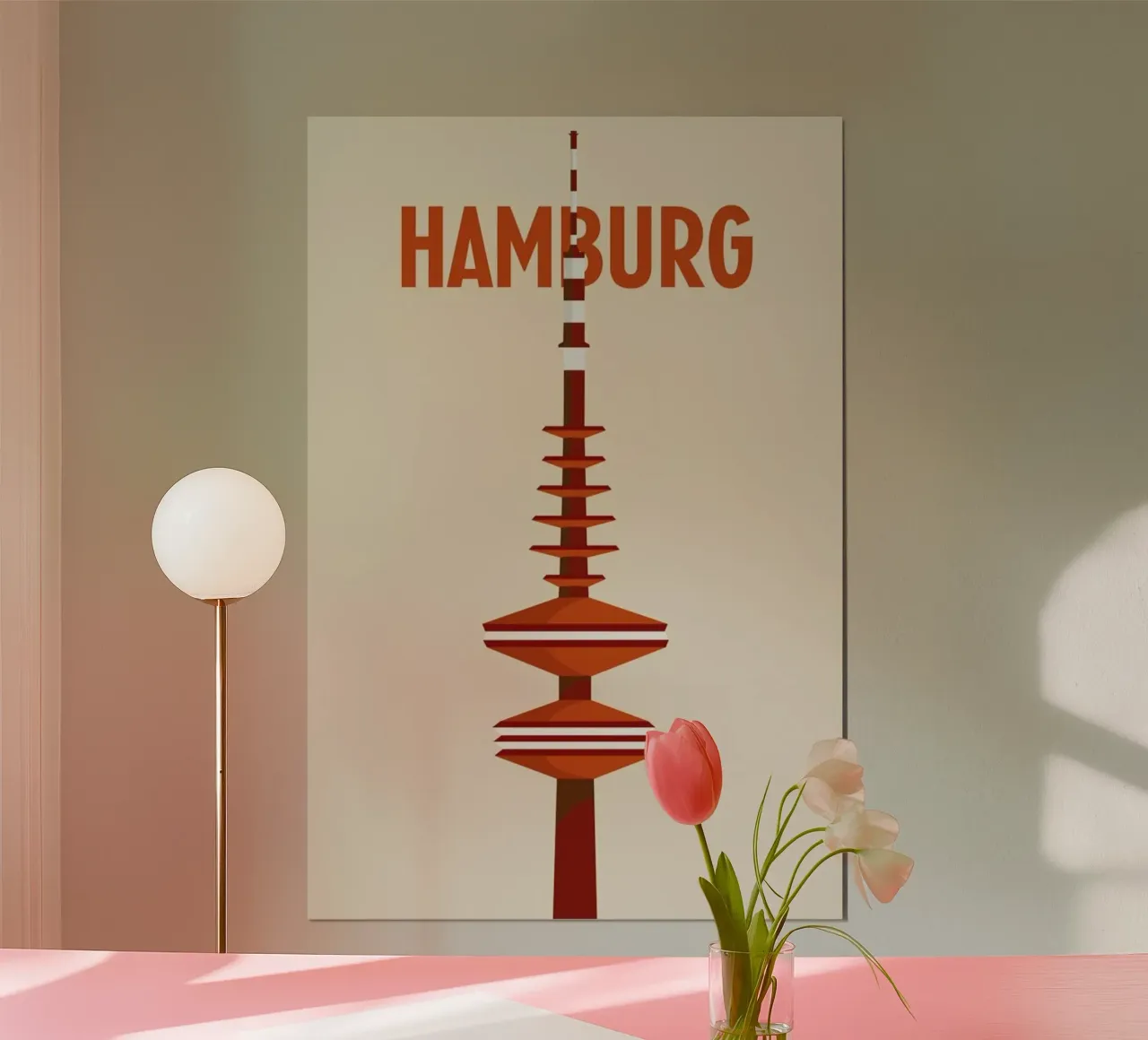 Hamburg poster con telaio in legno da Designliga Products GmbH & Co. KG