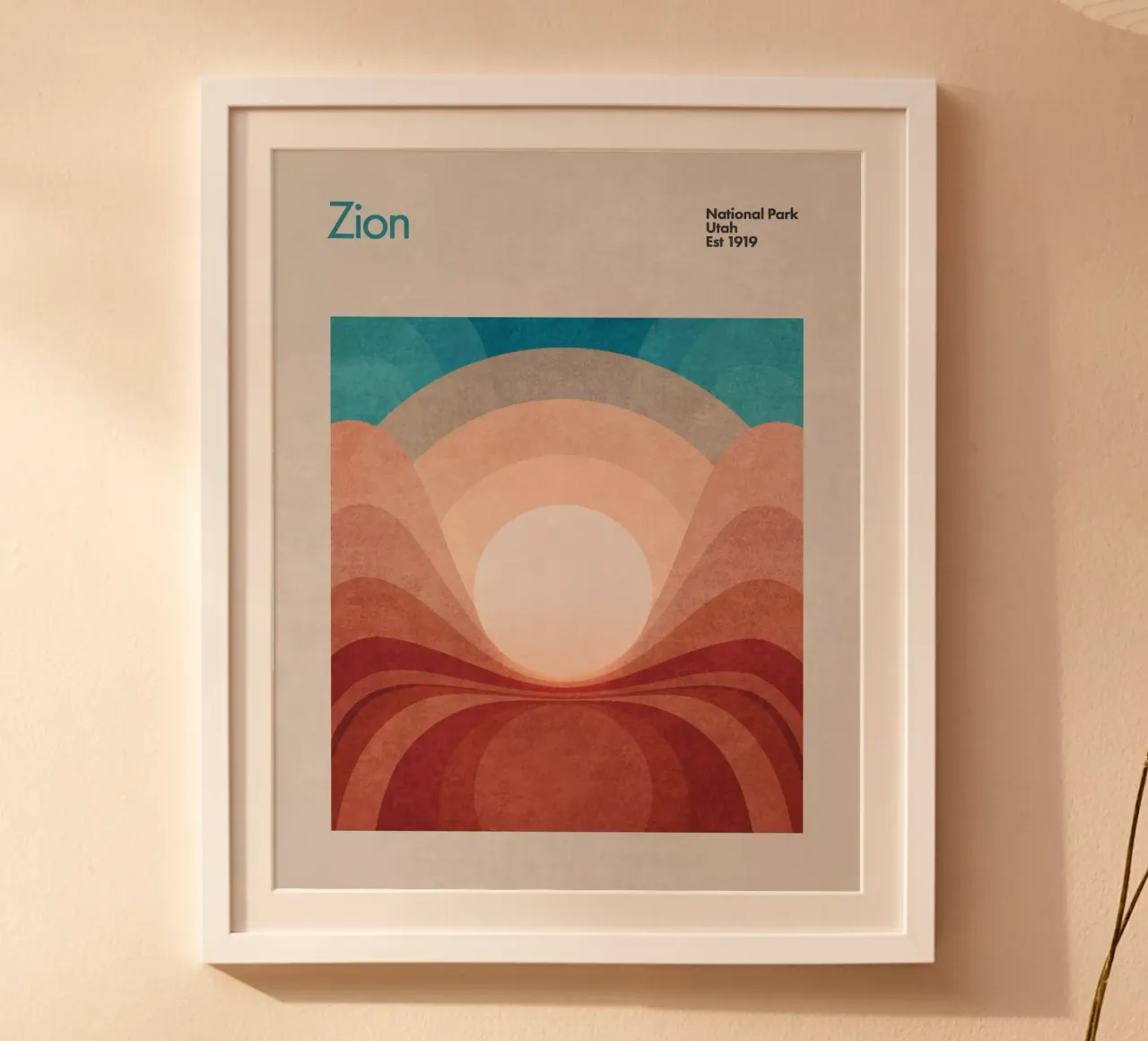 Sion poster con telaio in legno da Emel Tunaboylu