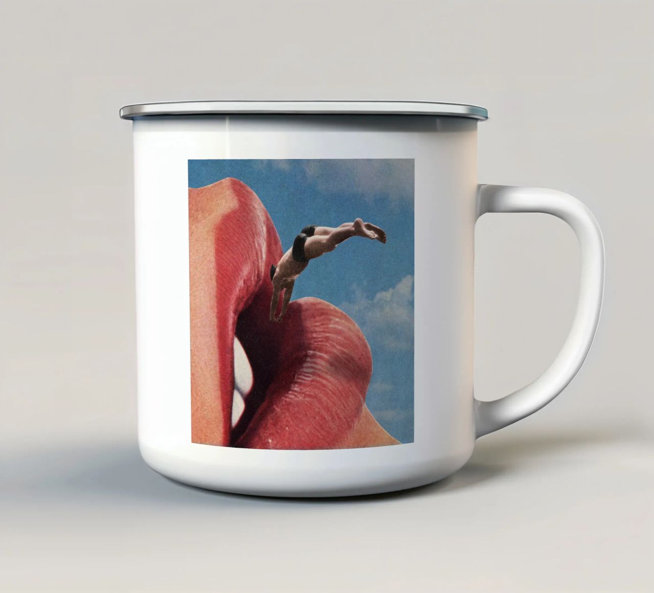 The big jump tazza in smalto da Sammy Slabbinck