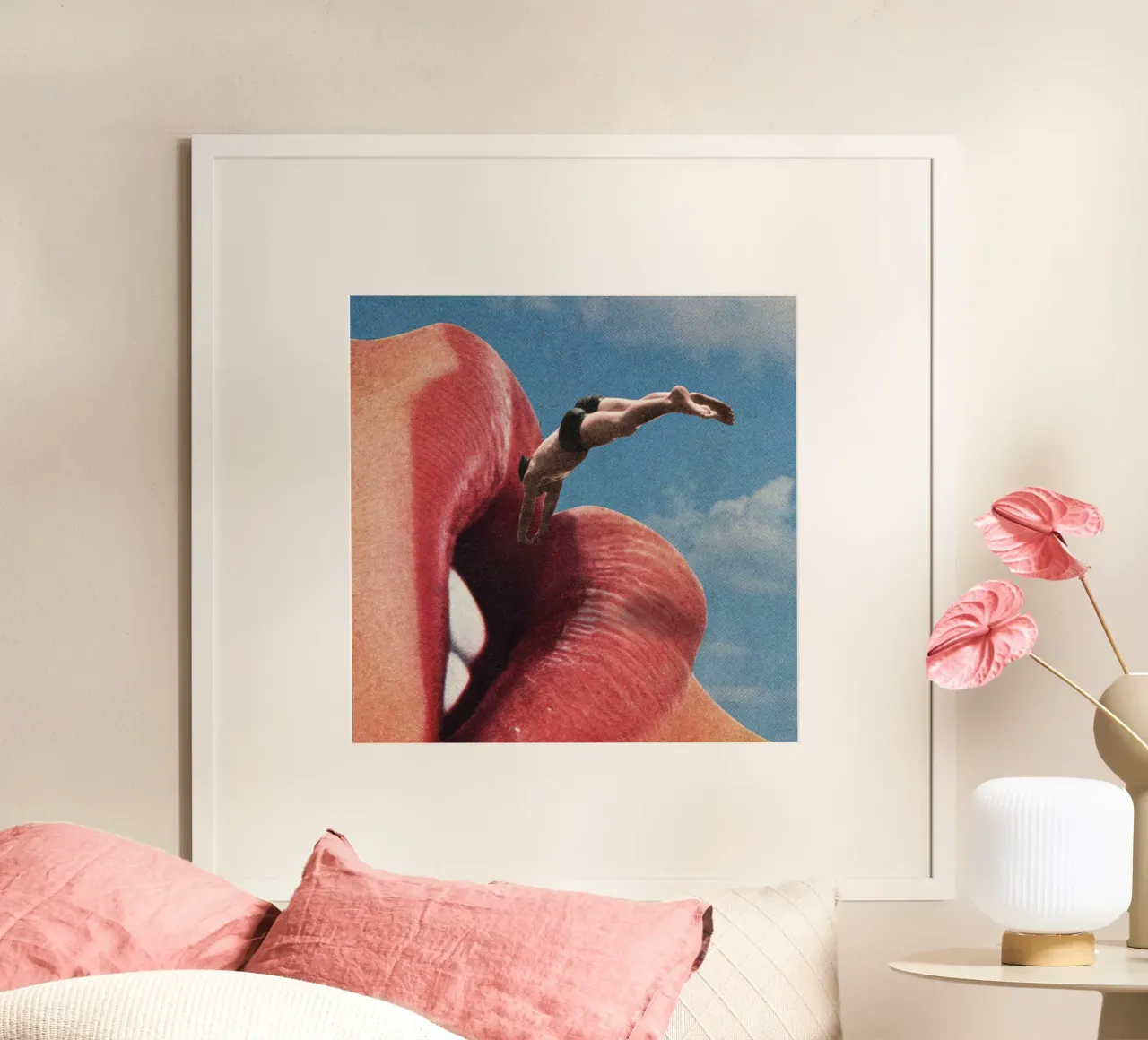 The big jump poster con telaio in alluminio da Sammy Slabbinck