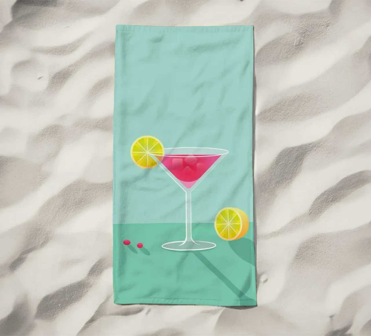 Cosmopolitan Cocktail Series beach towel by Schuhmann Design