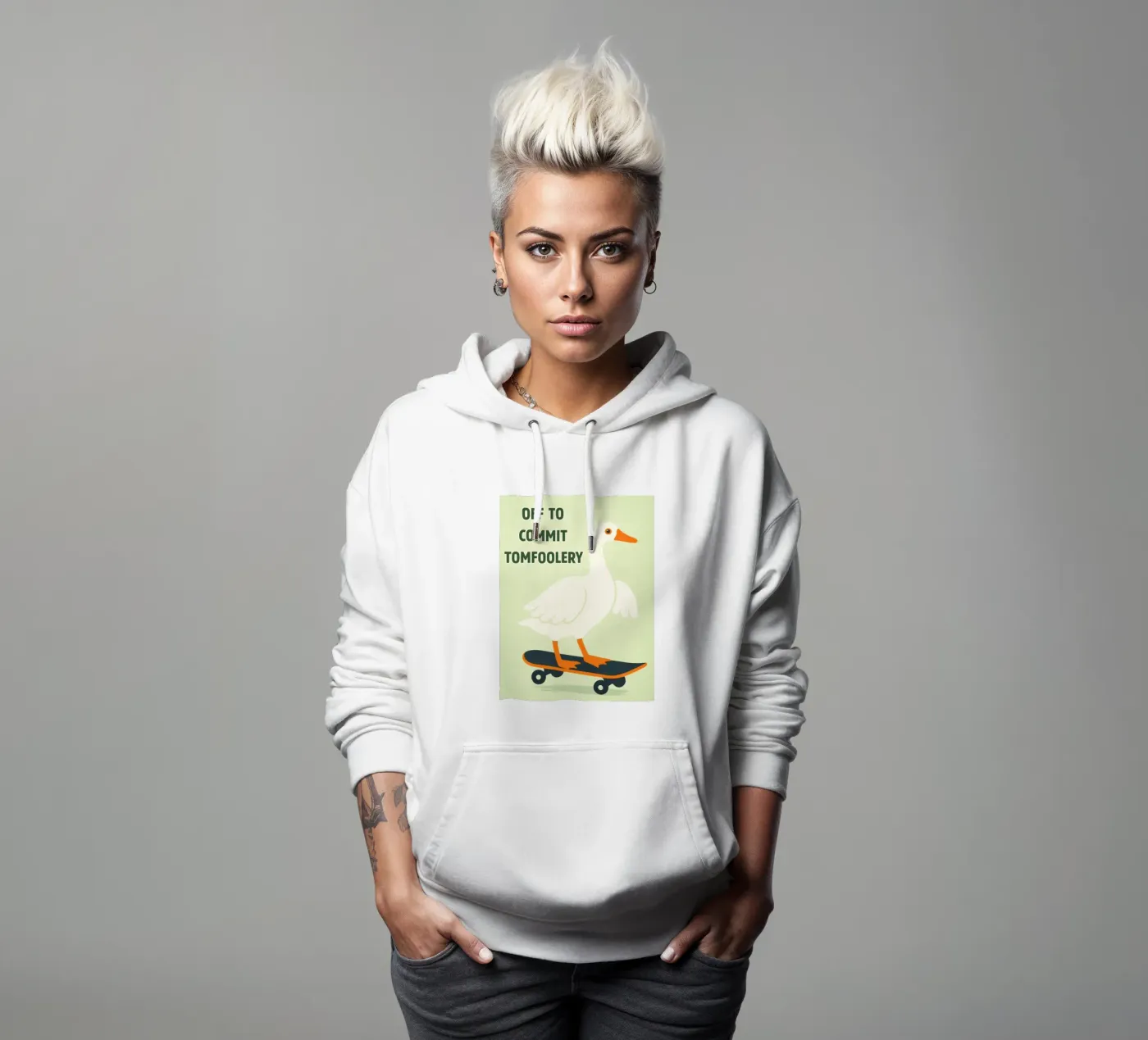 commit tomfoolery duck hoodie van roosses