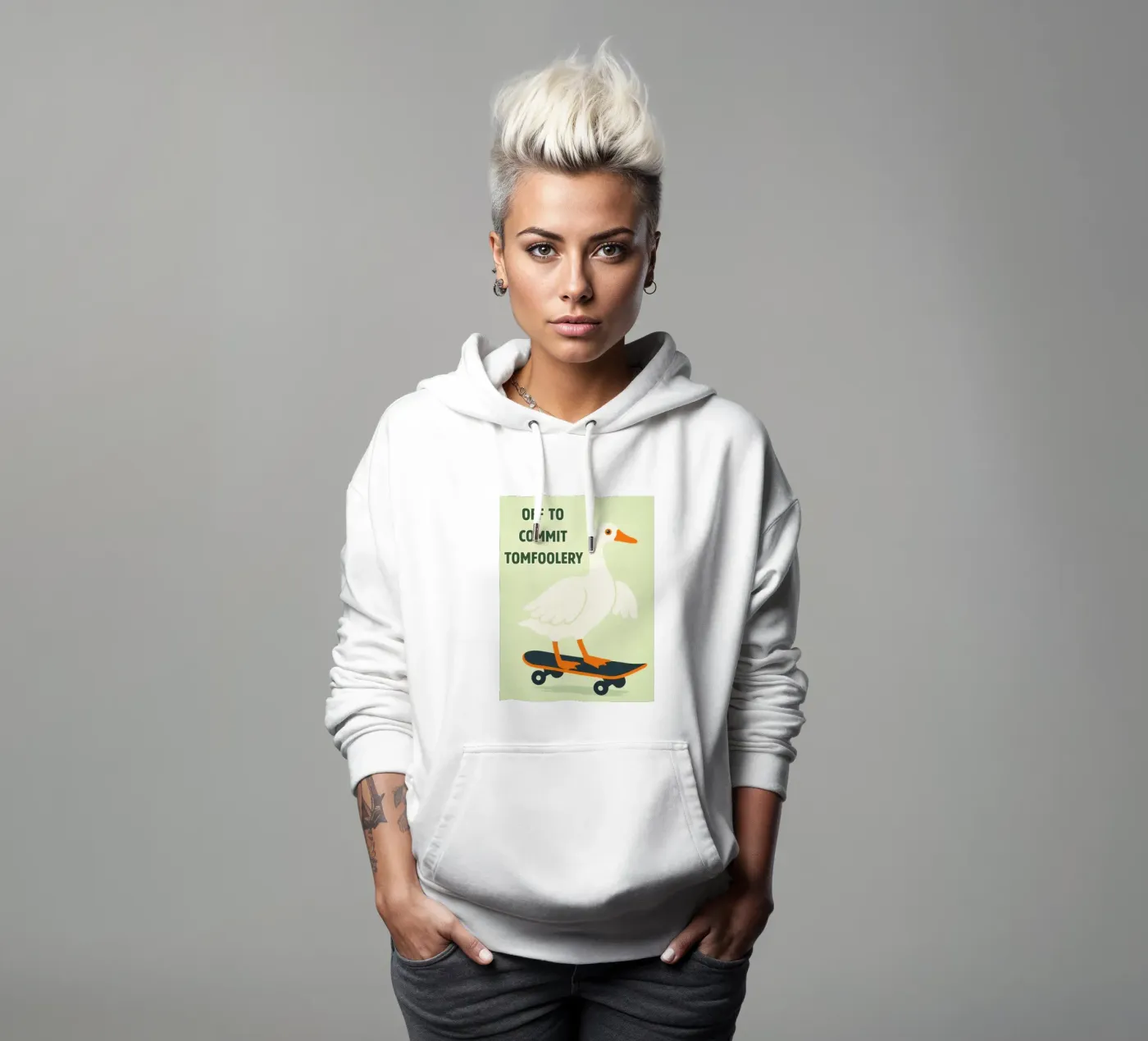 commit tomfoolery duck hoodie van roosses