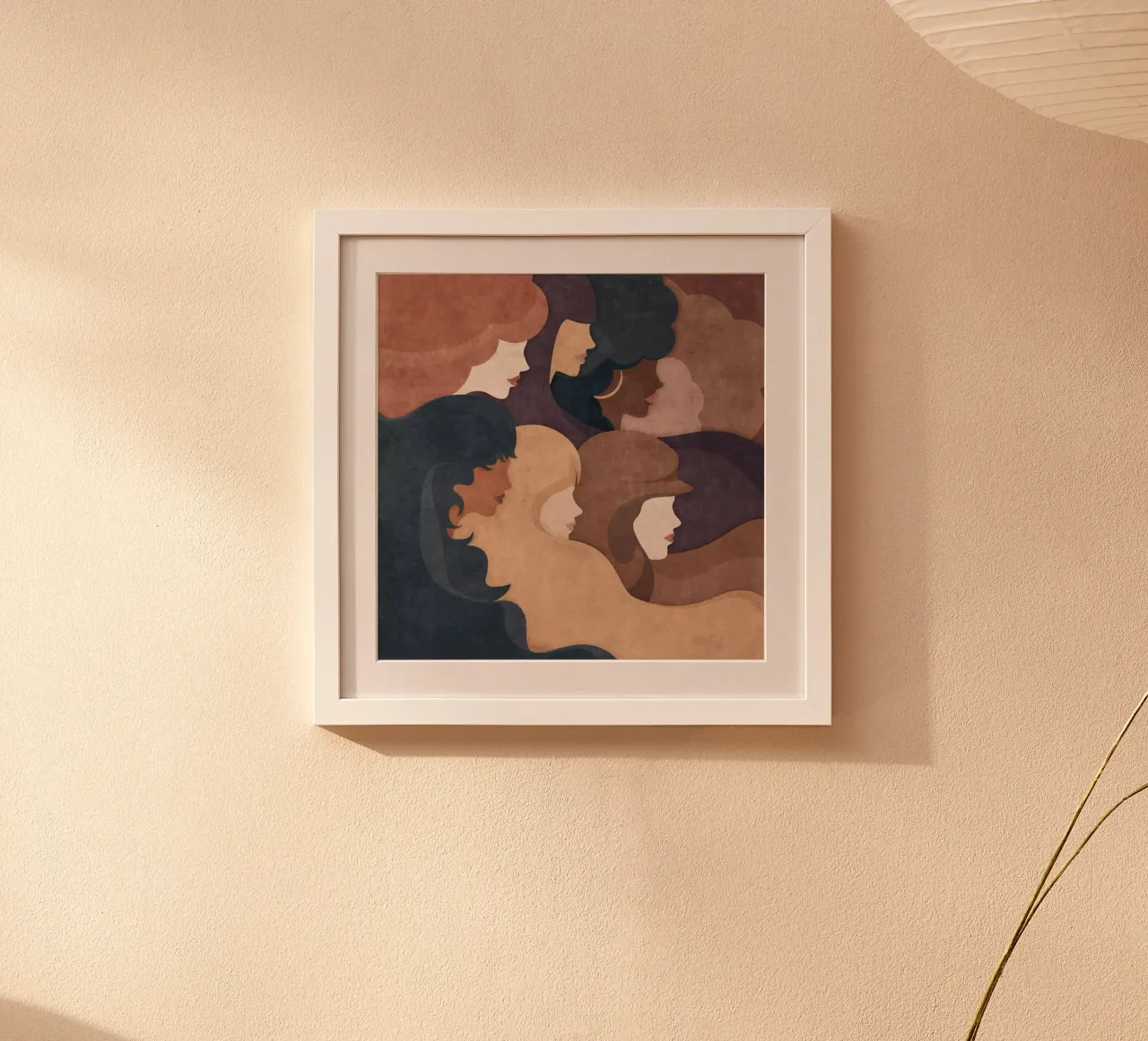 Donne astratte poster con telaio in alluminio da Emel Tunaboylu