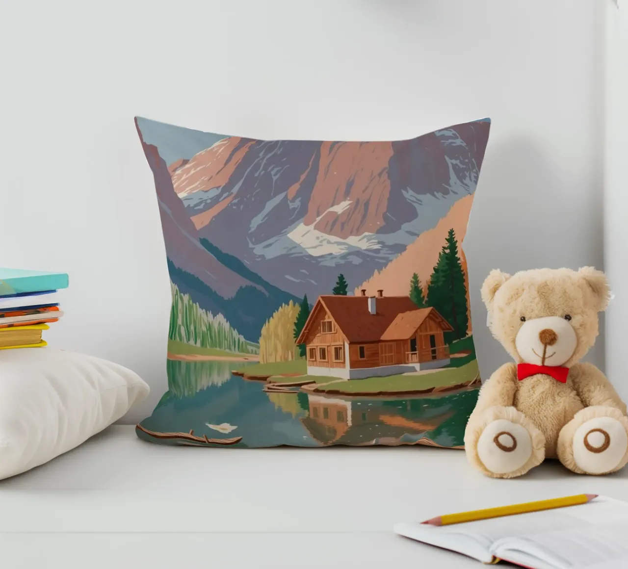 Pragser Wildsee: Spring awakening | Werk 1 decorative cushion by AlbertKlee