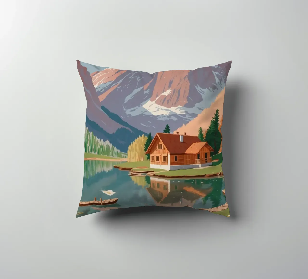 Pragser Wildsee: Spring awakening | Werk 1 decorative cushion by AlbertKlee