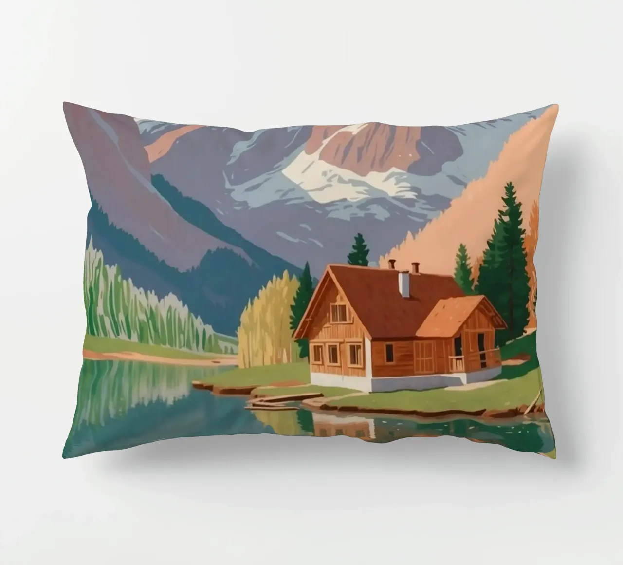 Pragser Wildsee: Spring awakening | Werk 1 decorative cushion by AlbertKlee