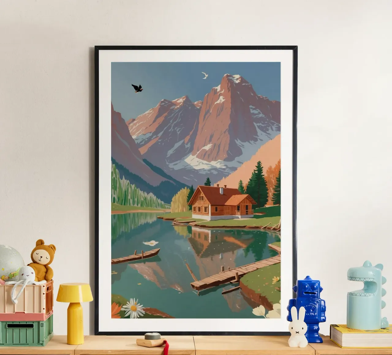 Pragser Wildsee: Frühlingserwachen | Werk 1 Poster mit Aluminium Rahmen von AlbertKlee