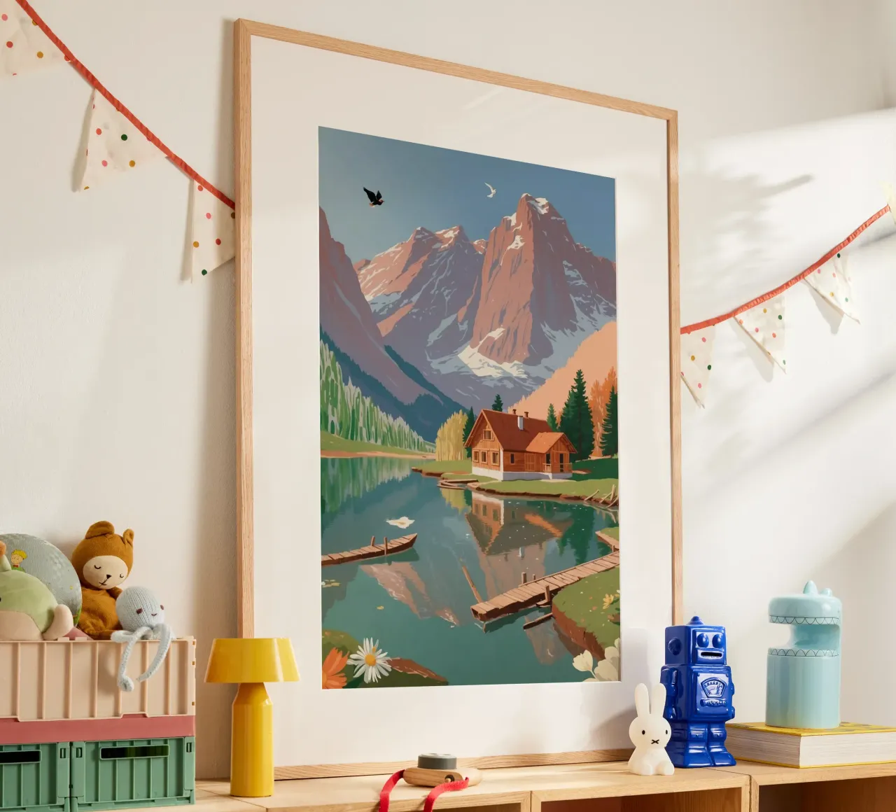 Pragser Wildsee: Frühlingserwachen | Werk 1 Poster mit Aluminium Rahmen von AlbertKlee