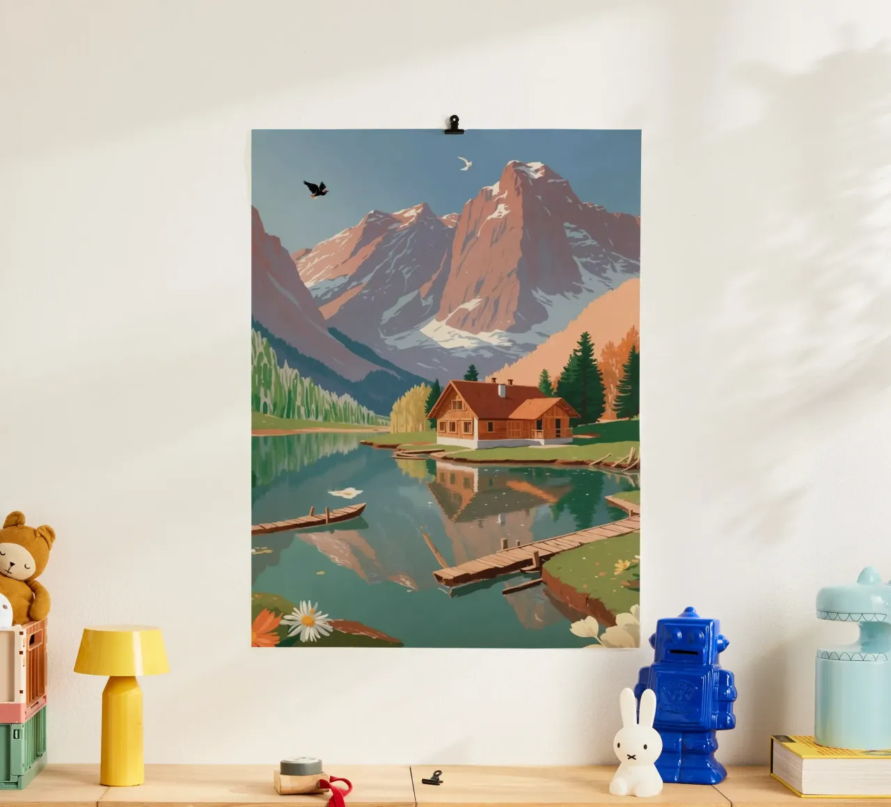 Pragser Wildsee: Frühlingserwachen | Werk 1 Poster mit Aluminium Rahmen von AlbertKlee