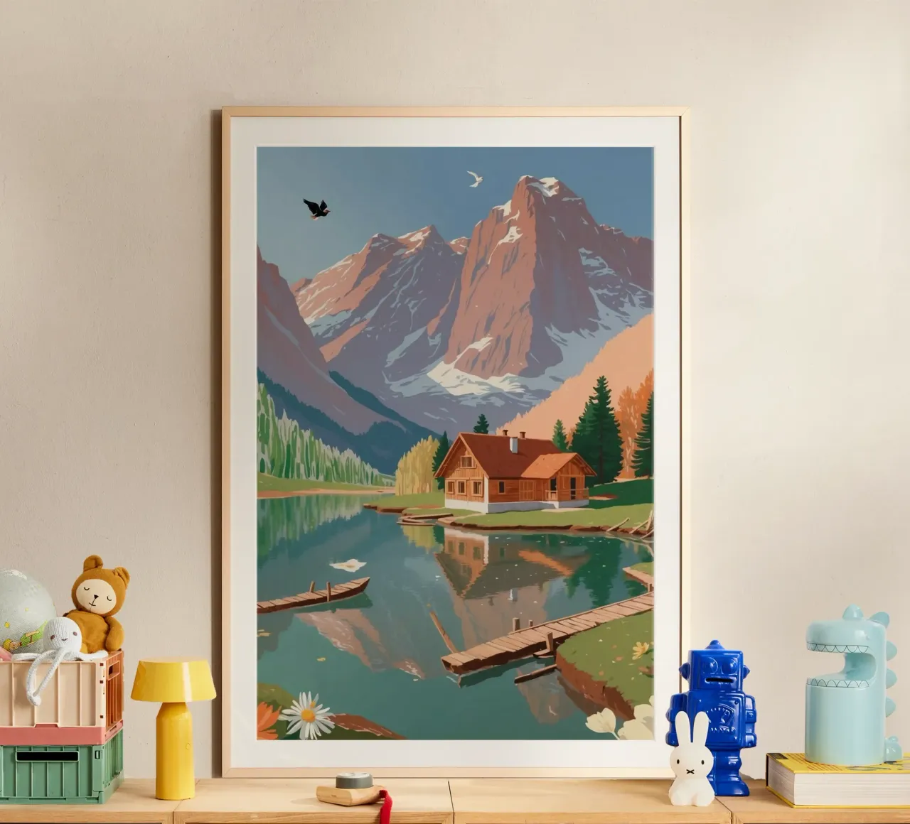 Pragser Wildsee: Frühlingserwachen | Werk 1 Poster mit Aluminium Rahmen von AlbertKlee