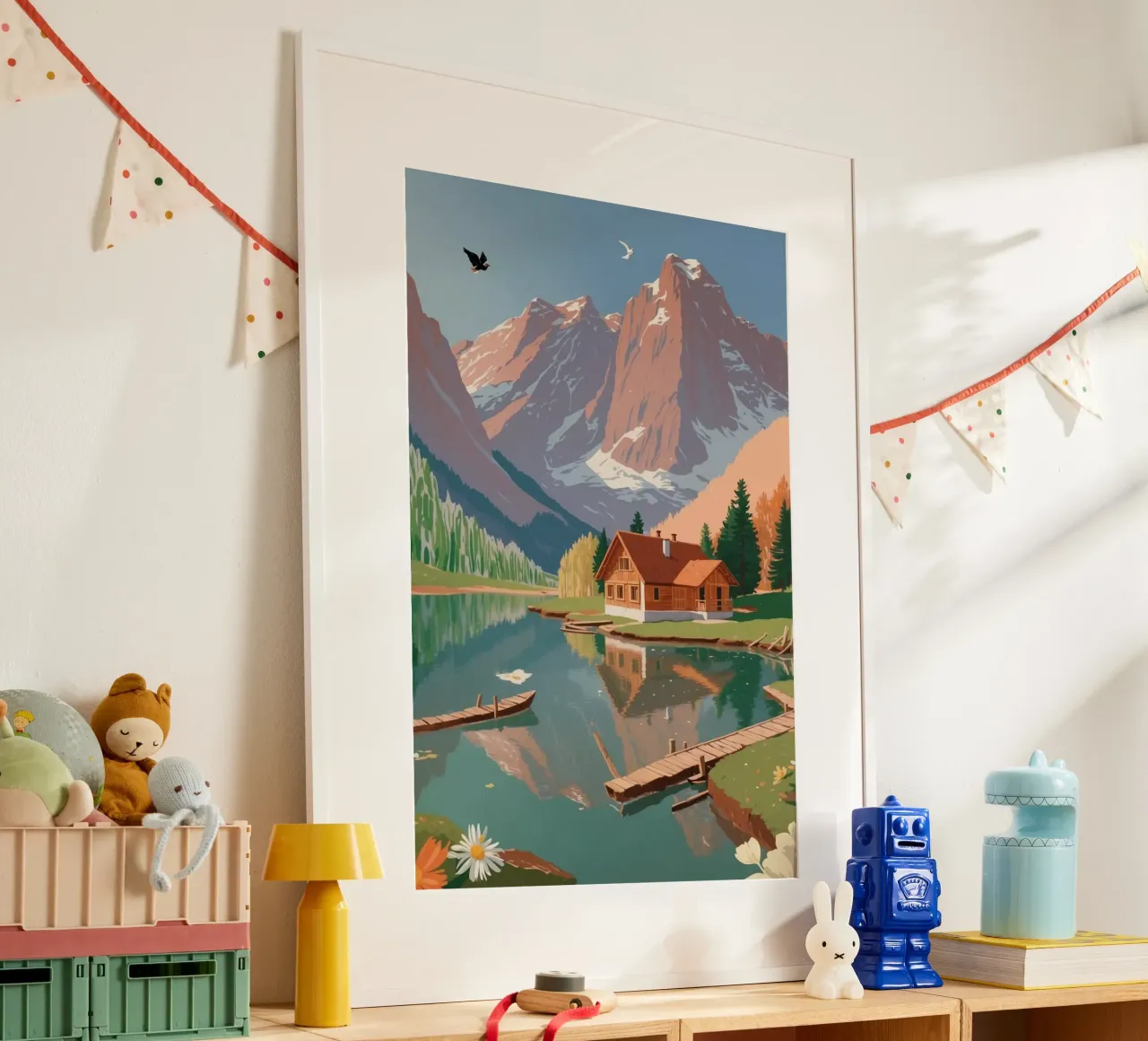 Pragser Wildsee: Frühlingserwachen | Werk 1 Poster mit Aluminium Rahmen von AlbertKlee