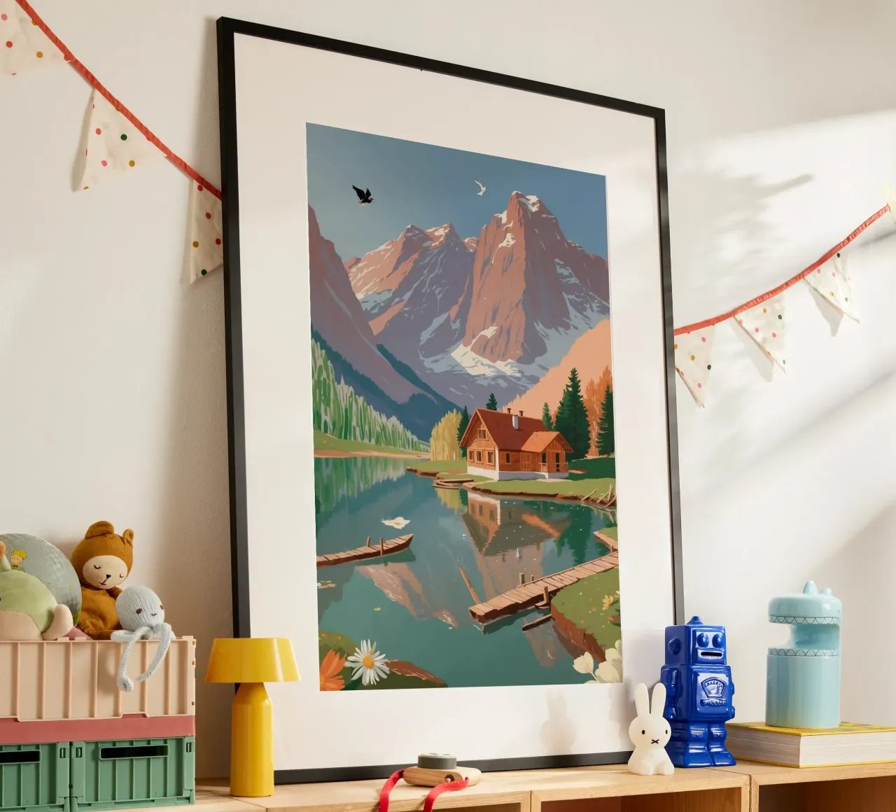 Pragser Wildsee: Frühlingserwachen | Werk 1 Poster mit Aluminium Rahmen von AlbertKlee