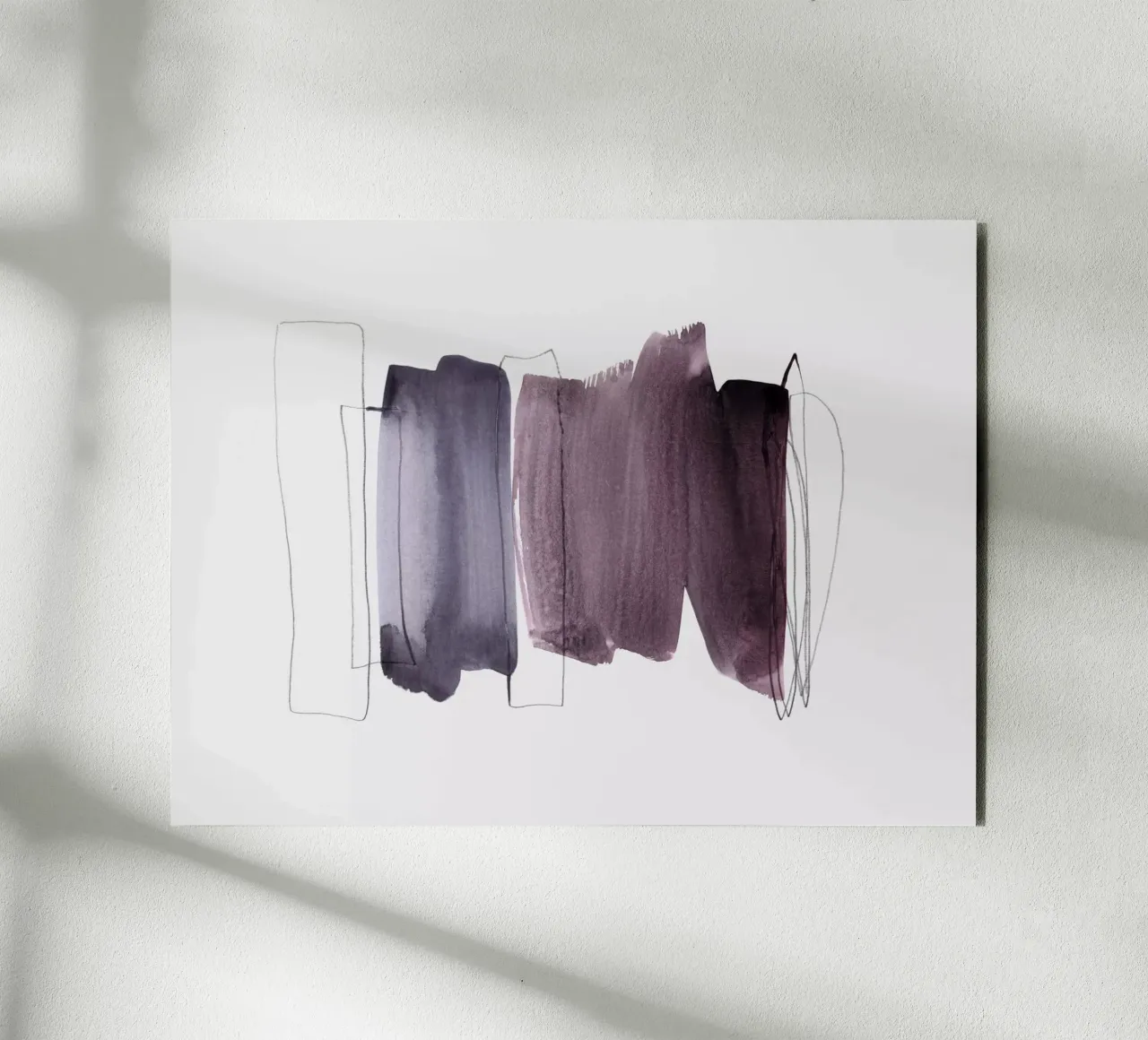 minimalism gestural marks plum burgundy pannello forex da IRIS LEHNHARDT FINE ART