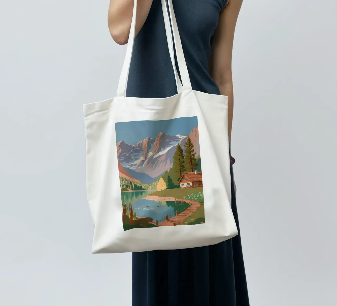 Pragser Wildsee: Risveglio della primavera | Werk 2 borsa in juta da AlbertKlee