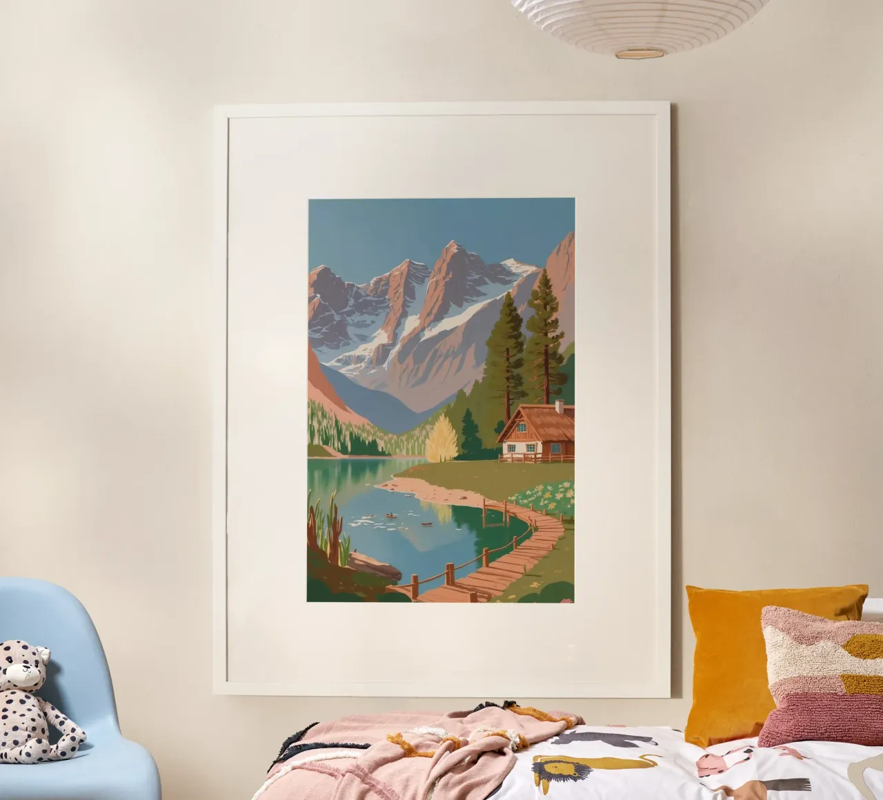 Pragser Wildsee: Erwachender Frühling | Werk 2 Poster mit Holzrahmen von AlbertKlee