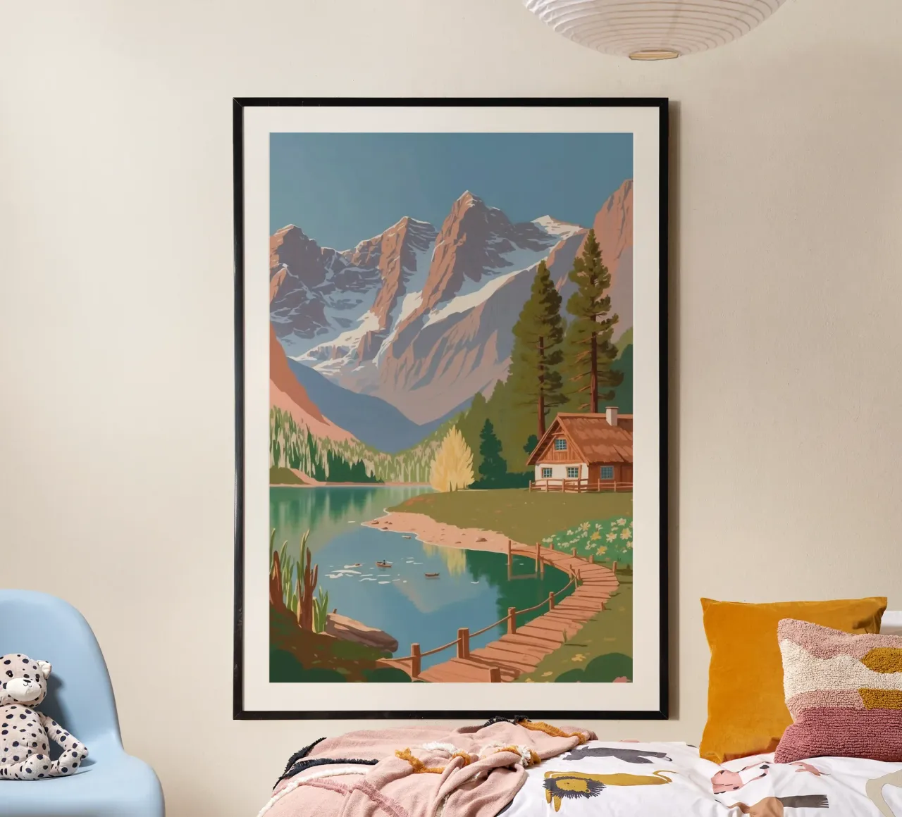 Pragser Wildsee: Erwachender Frühling | Werk 2 Poster mit Holzrahmen von AlbertKlee