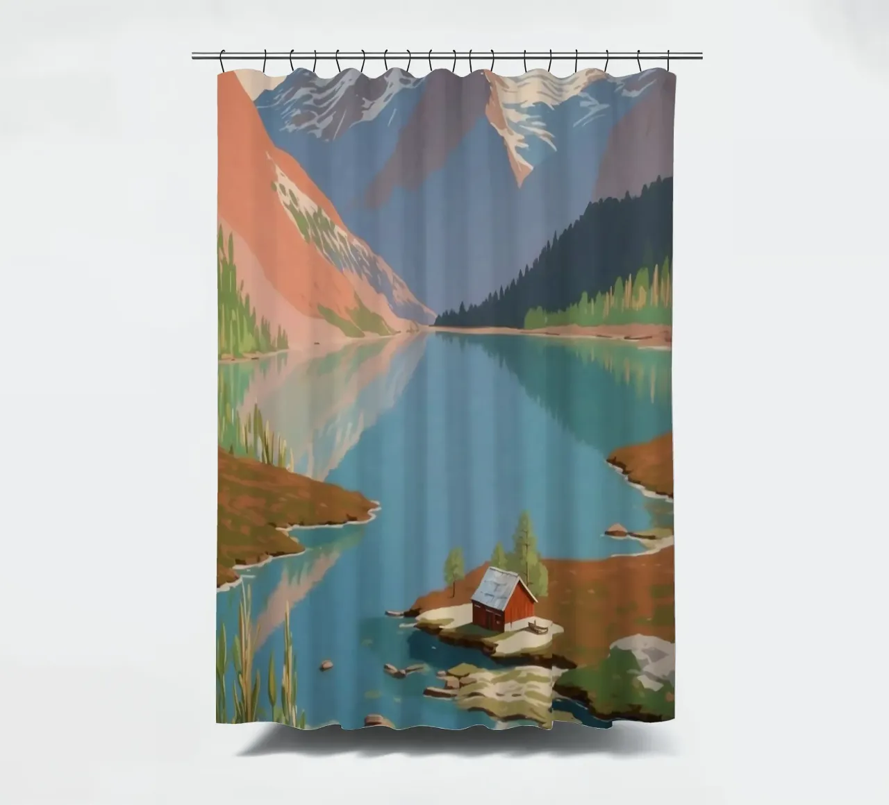 Pragser Wildsee: Frühlingserwachen | Werk 4 Duschvorhang von AlbertKlee
