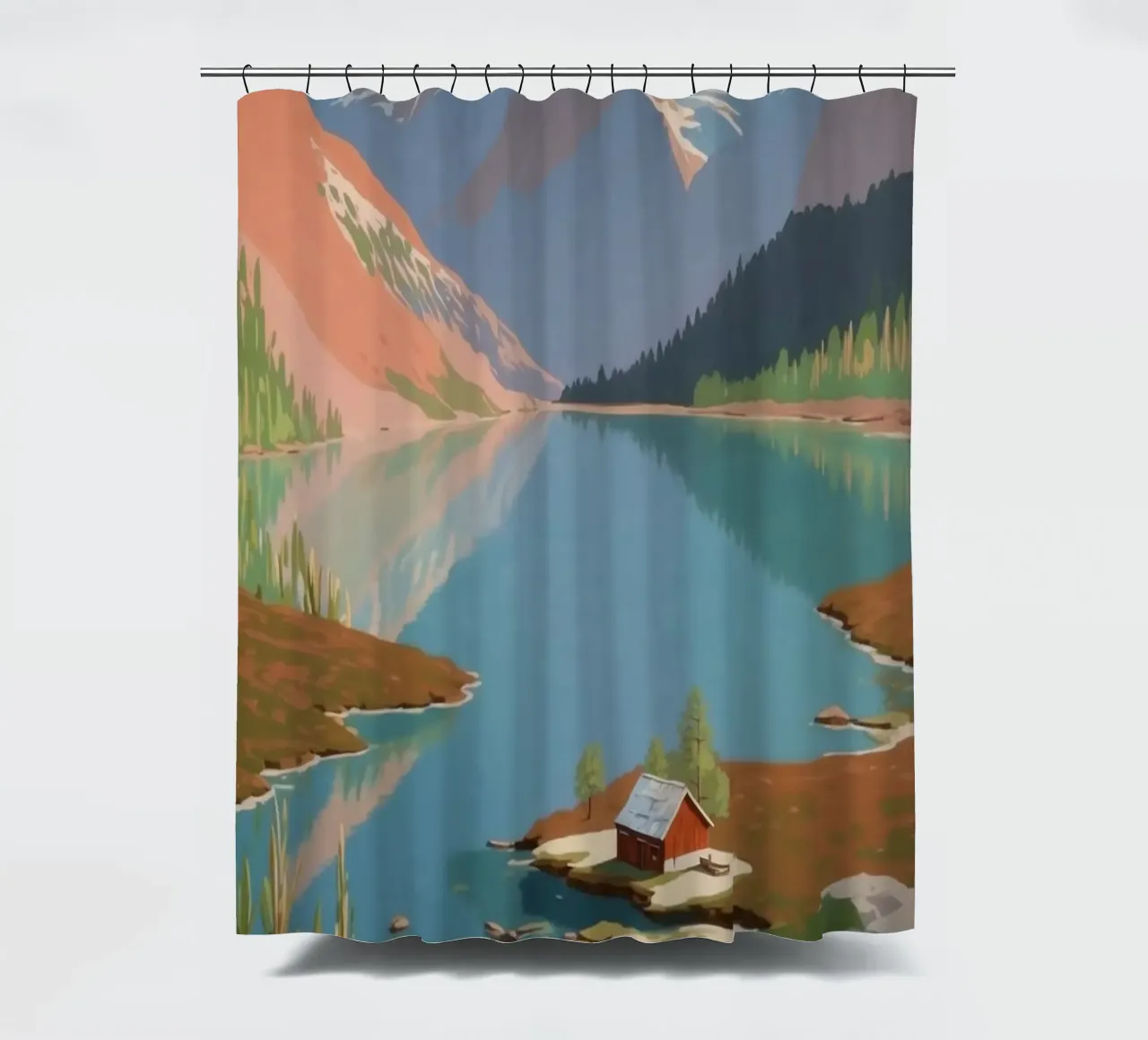 Pragser Wildsee: Frühlingserwachen | Werk 4 Duschvorhang von AlbertKlee