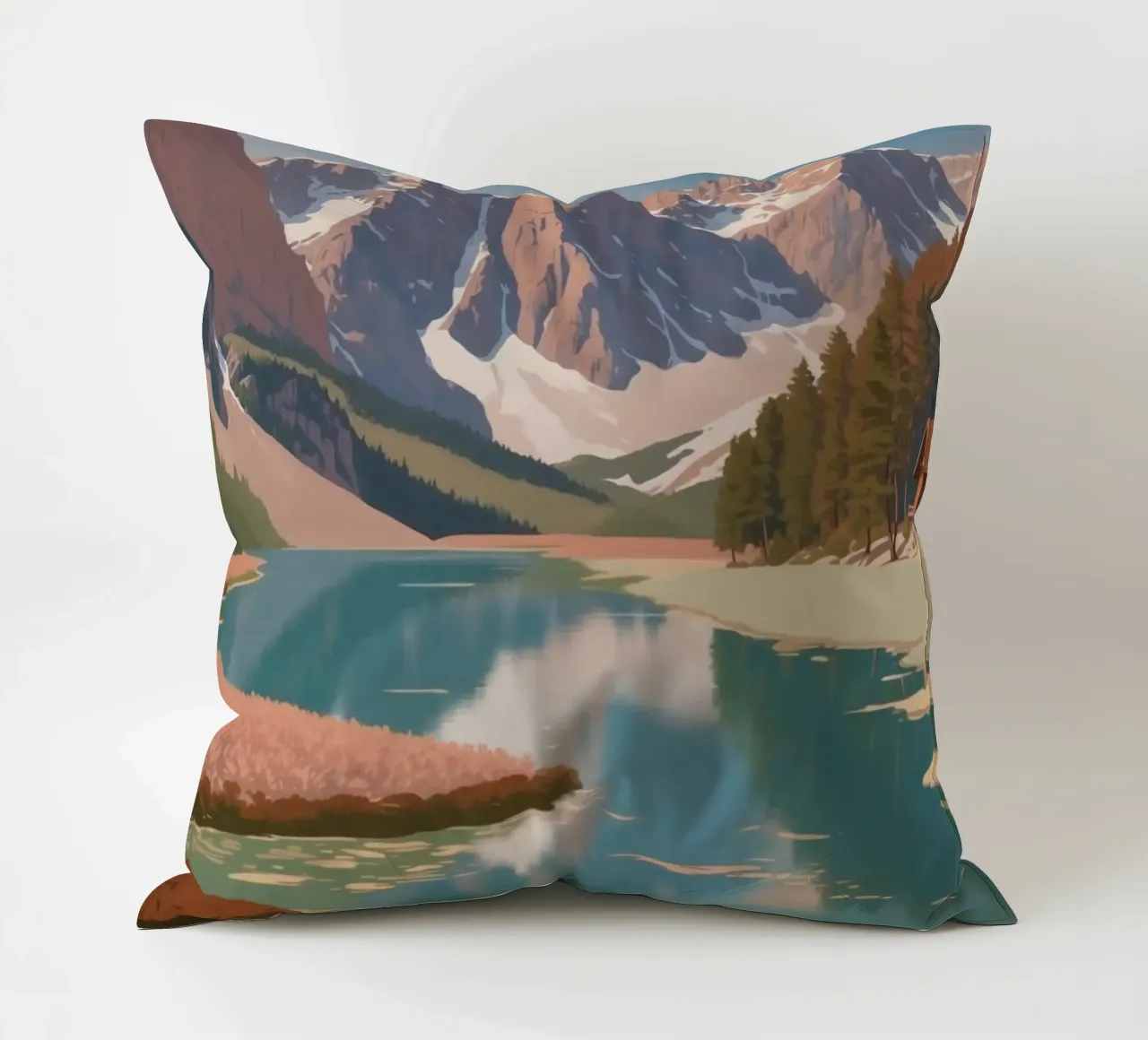 Pragser Wildsee: lo splendore della primavera | Werk 5 cuscino da AlbertKlee