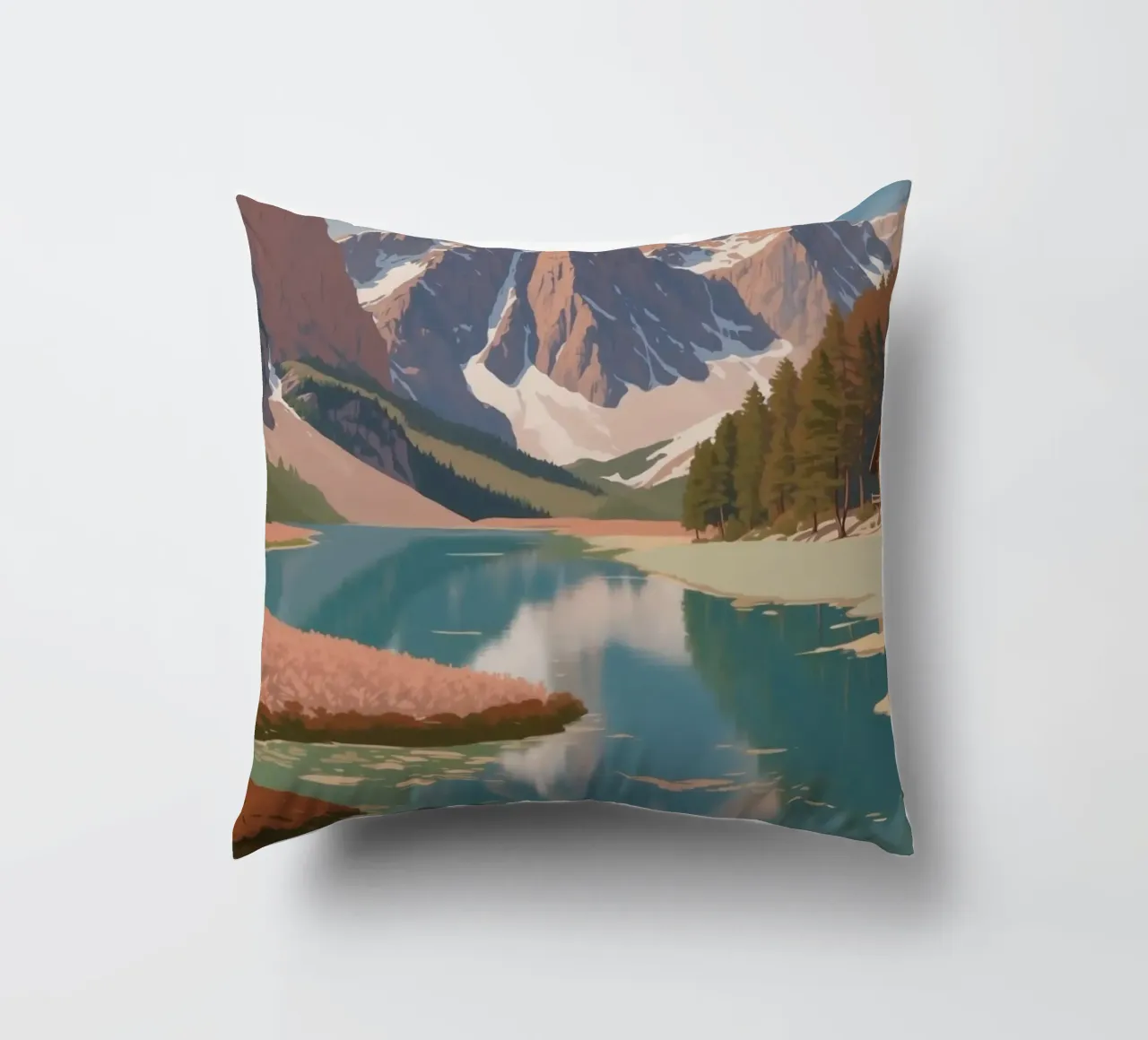 Pragser Wildsee: lo splendore della primavera | Werk 5 cuscino da AlbertKlee