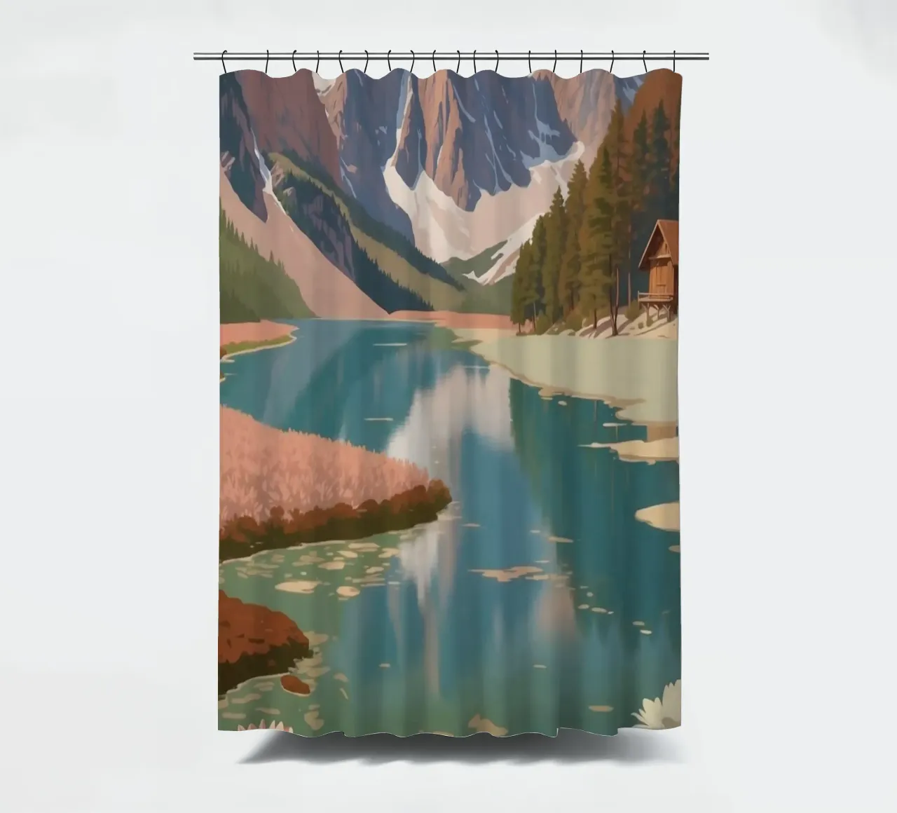 Pragser Wildsee: The splendour of spring | Werk 5 shower curtain by AlbertKlee