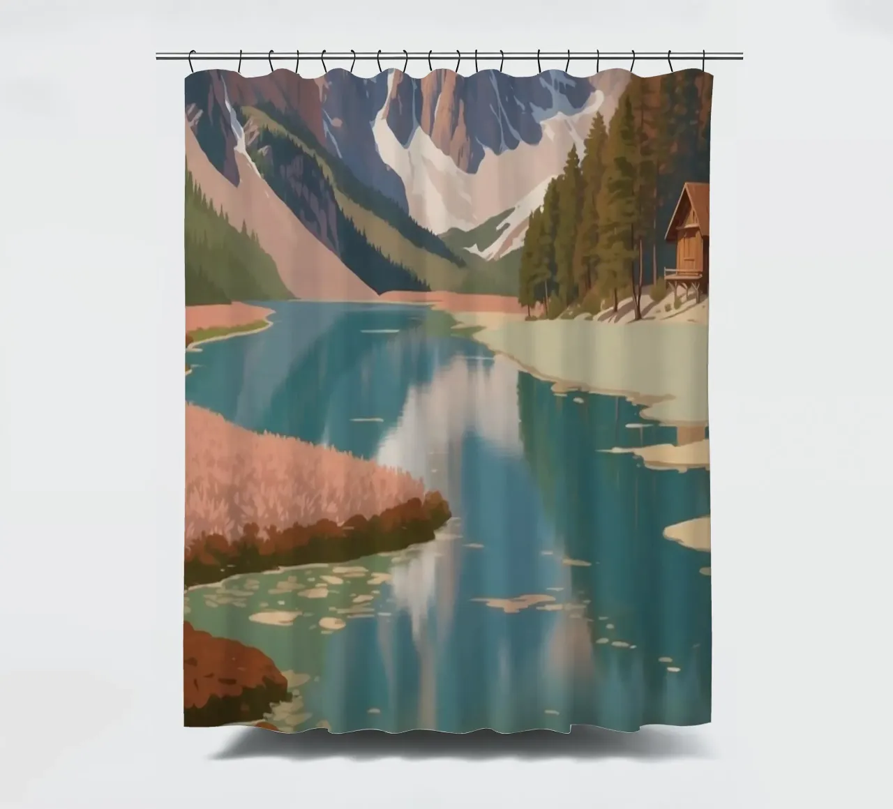 Pragser Wildsee: The splendour of spring | Werk 5 shower curtain by AlbertKlee