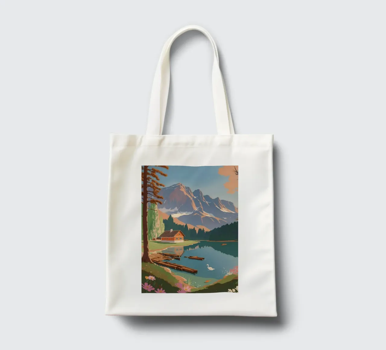 Pragser Wildsee: sogno di primavera | Werk 6 borsa in juta da AlbertKlee