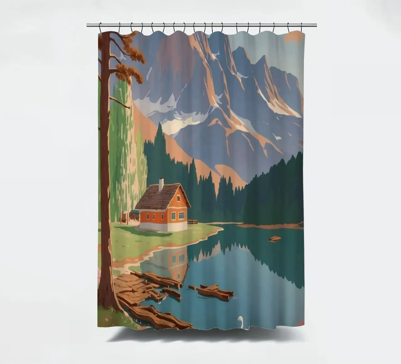 Pragser Wildsee: Spring dream | Werk 6 shower curtain by AlbertKlee
