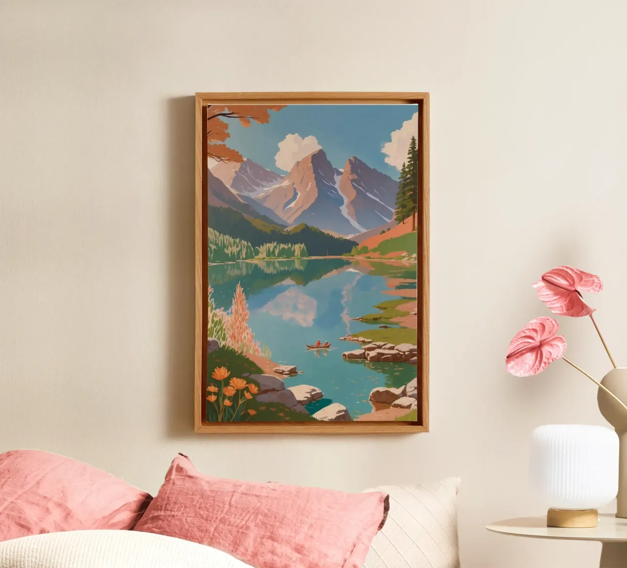 Pragser Wildsee: Gentle mirror of nature | Werk 7 canvas with Floater frame by AlbertKlee