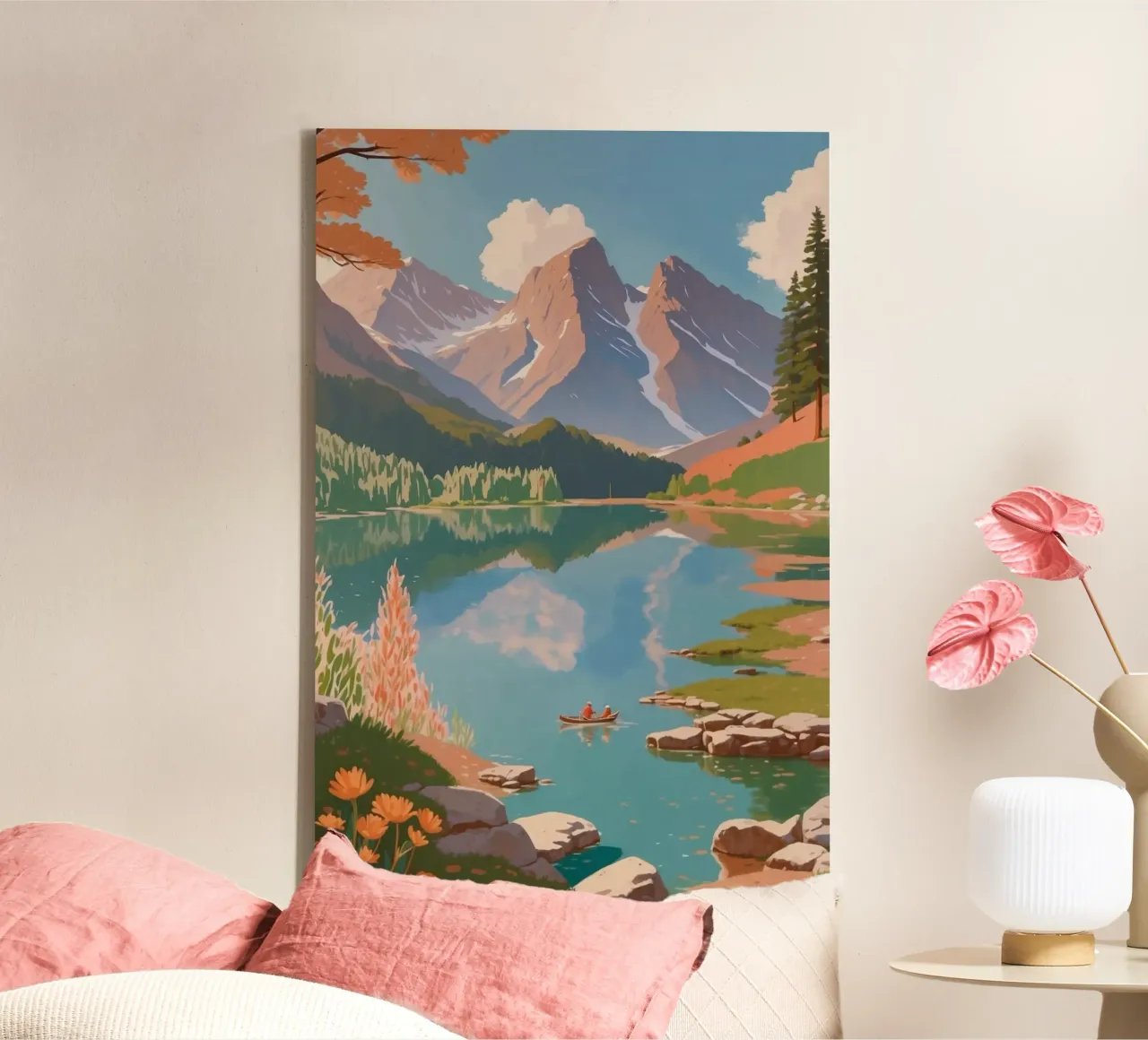 Pragser Wildsee: Gentle mirror of nature | Werk 7 canvas with Floater frame by AlbertKlee
