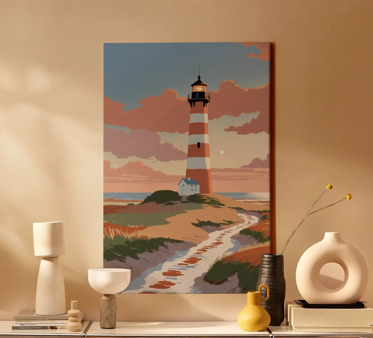 Texel: Lighthouse in summer | Werk 1 canvas by AlbertKlee