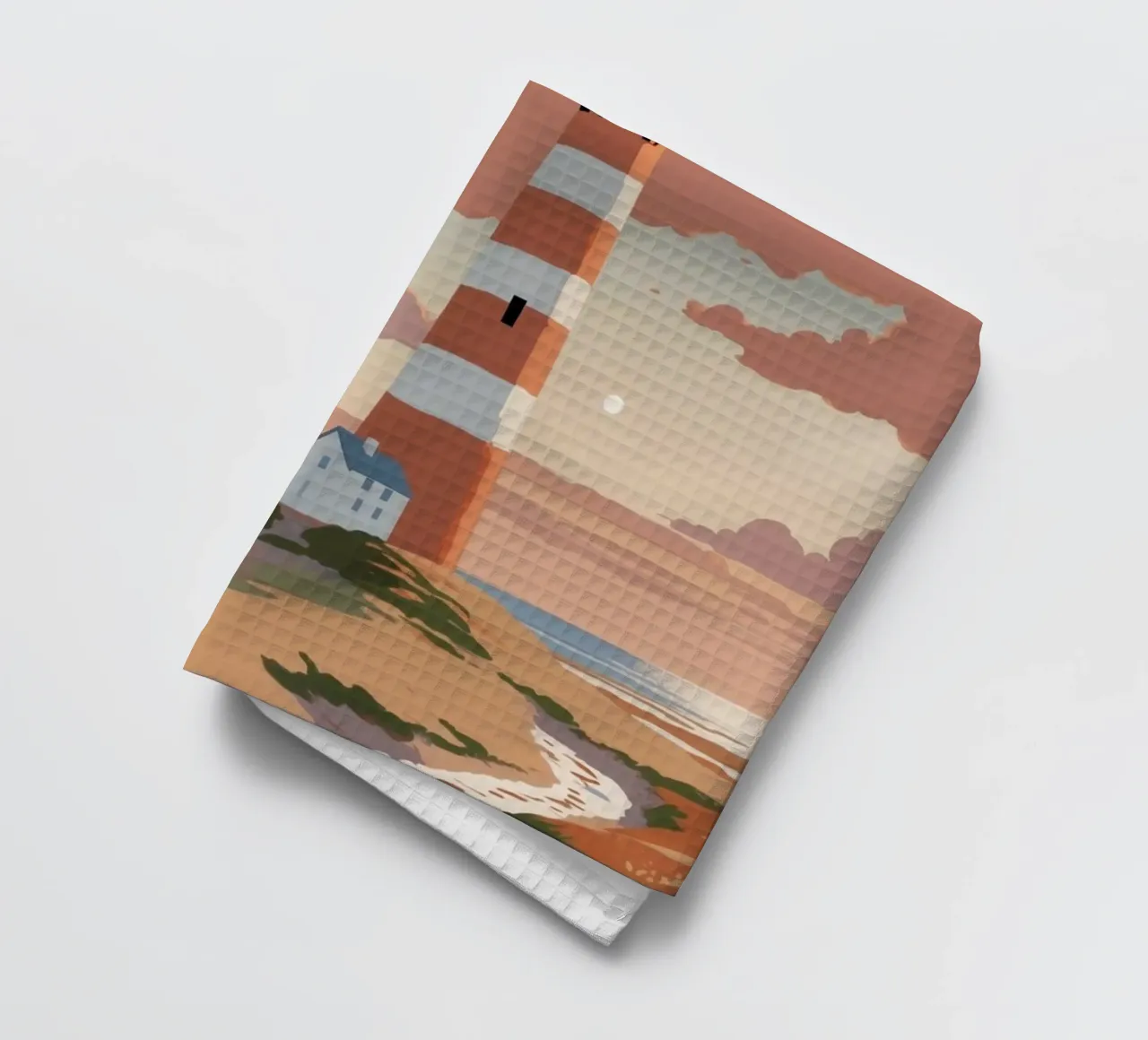 Texel: Lighthouse in summer | Werk 1 tea towel by AlbertKlee