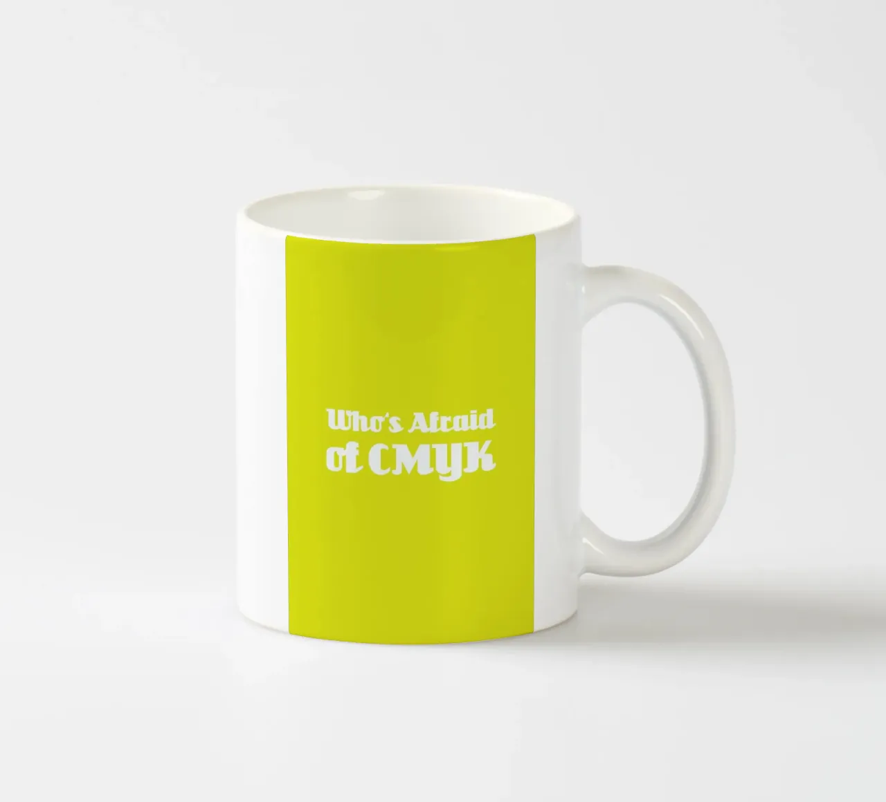 Who's Afraid of CMYK Keramik Tasse von Andreas Wundersee