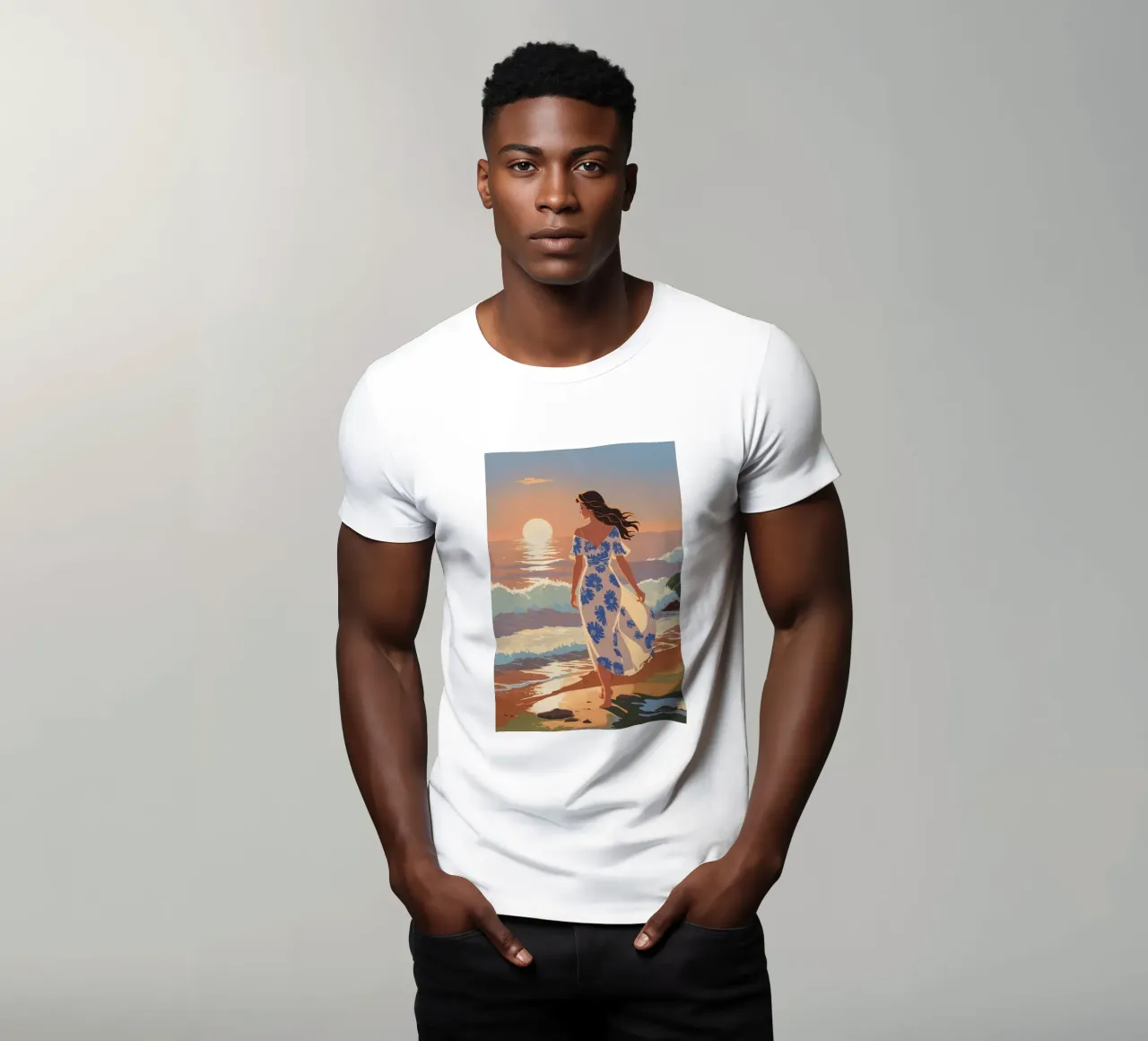 Texel: Tramonto magico in riva al mare | Werk 1 t-shirt da AlbertKlee