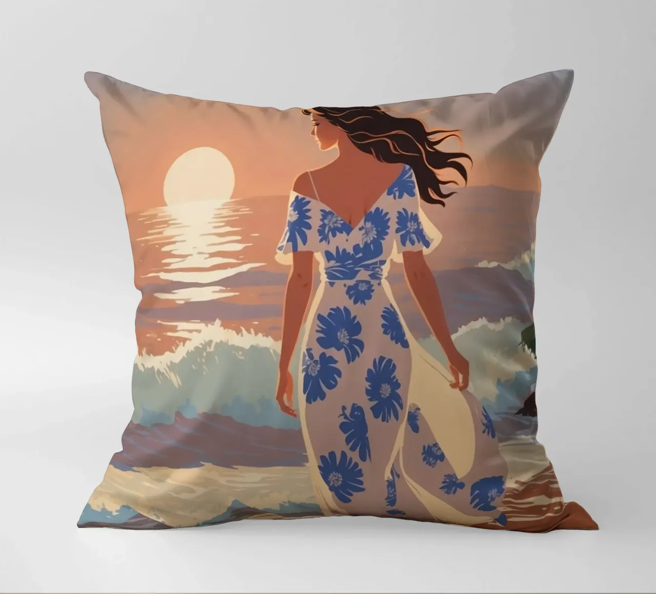 Texel: Tramonto magico in riva al mare | Werk 1 cuscino da AlbertKlee