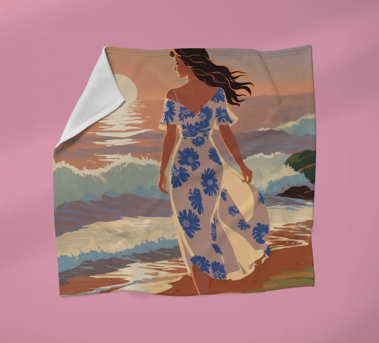 Texel: Tramonto magico in riva al mare | Werk 1 coperta in pile da AlbertKlee