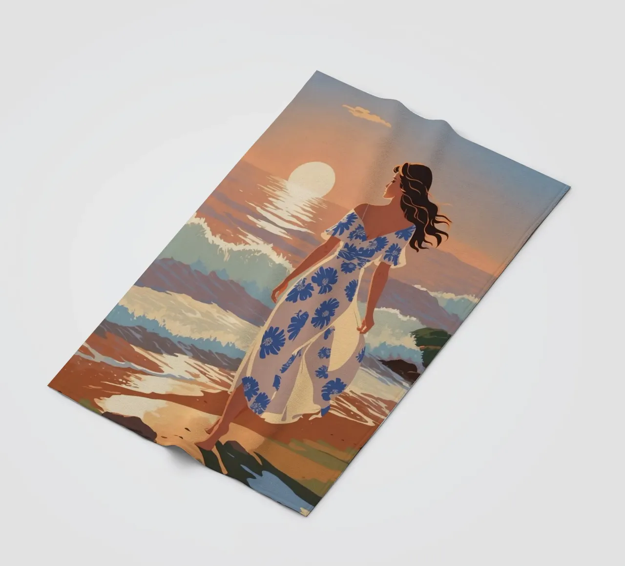 Texel: Tramonto magico in riva al mare | Werk 1 coperta in pile da AlbertKlee